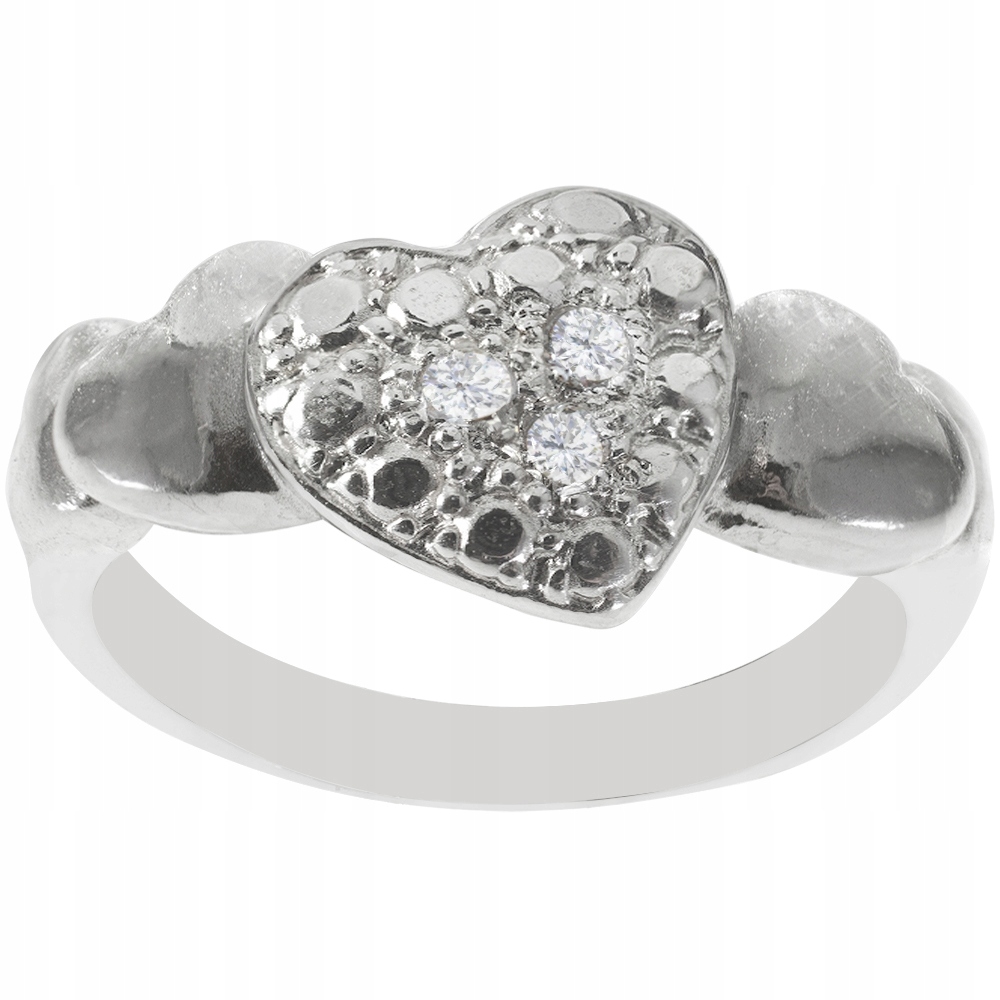 Stříbrný Prstýnek Srdce S Zirkony Ryzost 925
