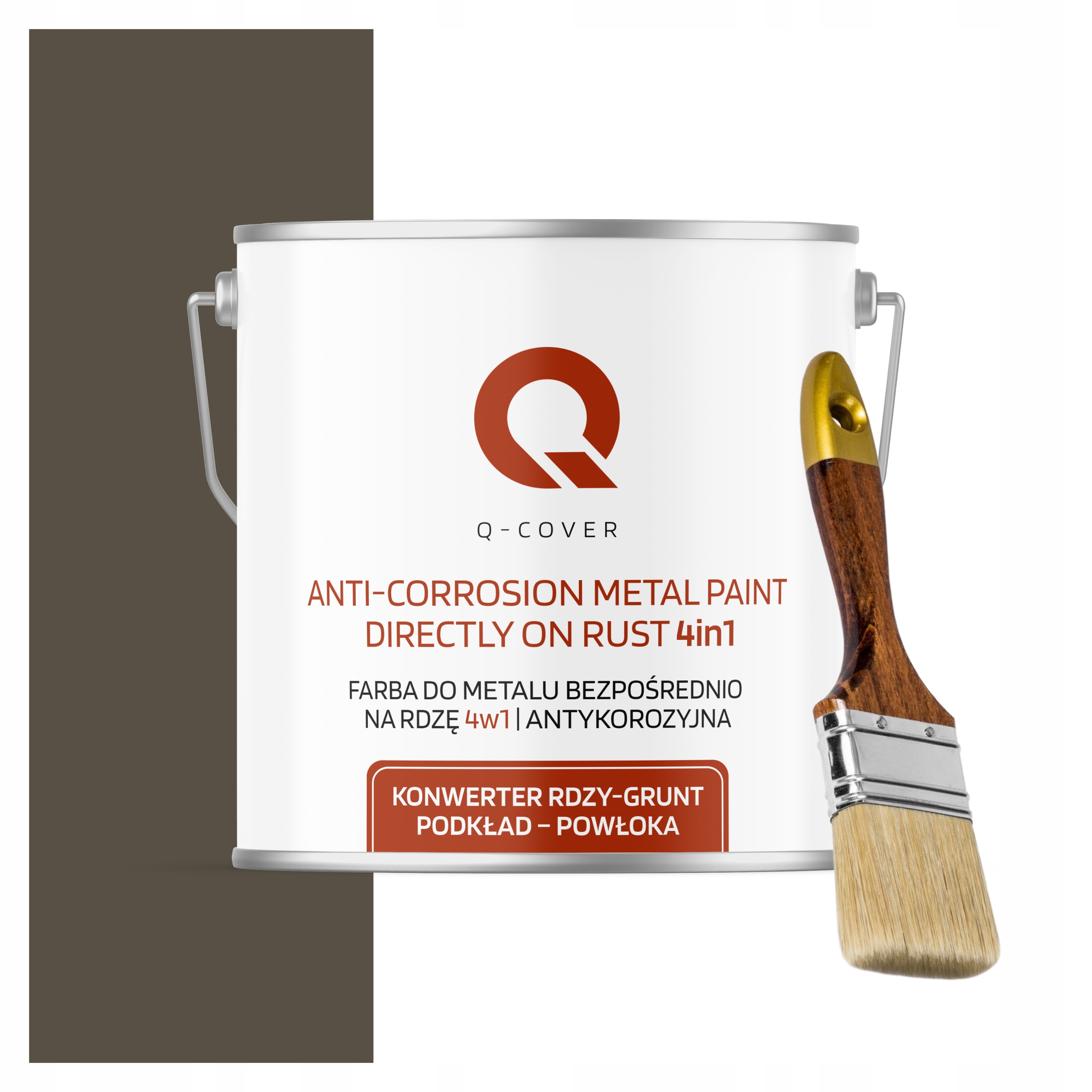 Farba na kov Antikorózna 5L Mat Farba Šedo-hnedá štetec Ral 7013
