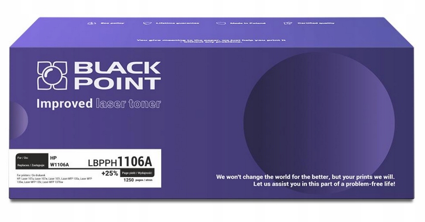 Toner Black Point LBPPH1106A do Hp W1106A 106A 1250str czarny (black)