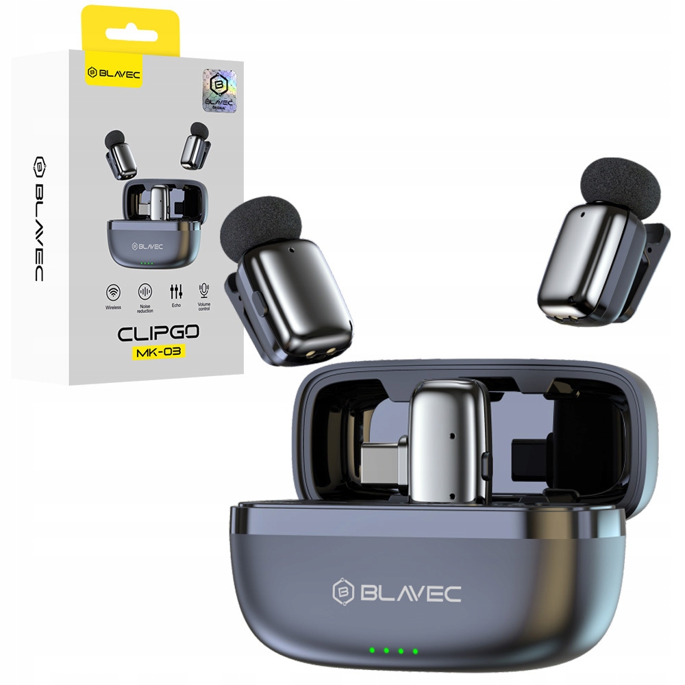 2x Bezdrátový kravatový mikrofon pro počítač a telefon Usb-c Pouzdro