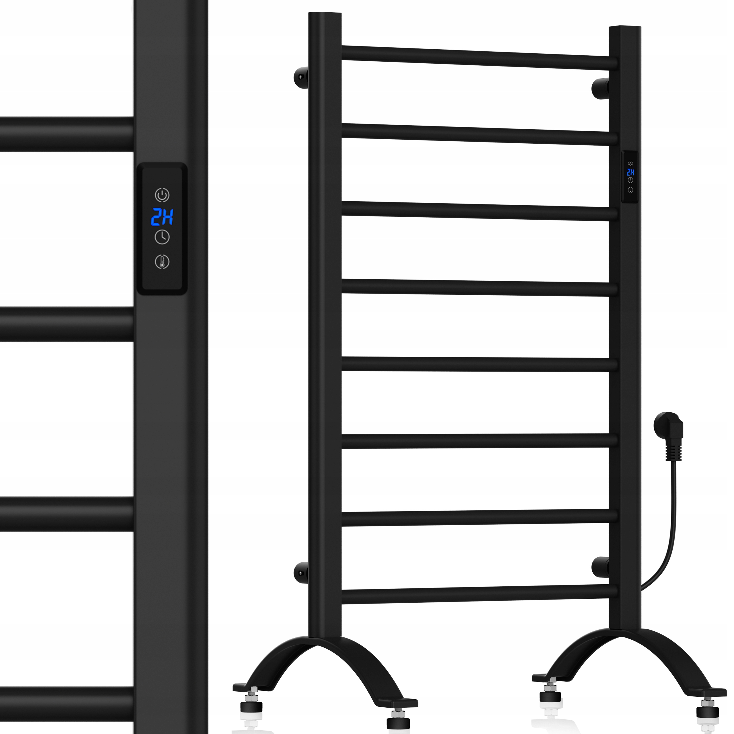 Elektrický Koupelnový Radiátor Nástěnný Žebřík Stojící Termostat 200 W