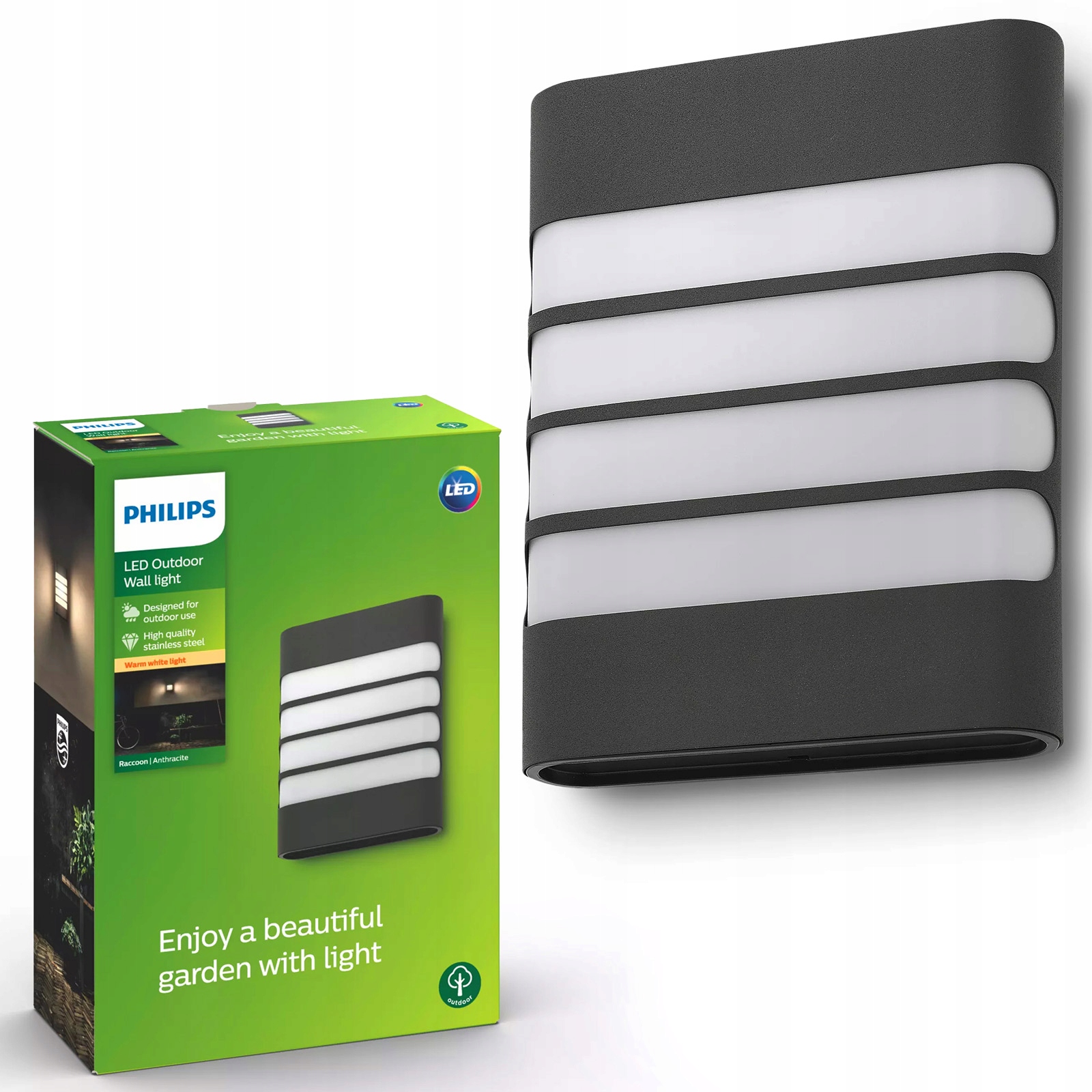 Zahradní nástěnné svítidlo Led venkovní fasádní lampa 3W 270lm IP44 Philips