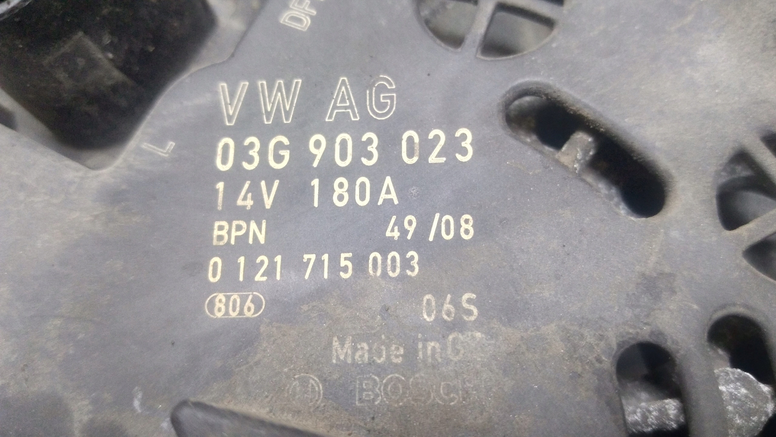 ALTERNATOR VOLKSWAGEN PASSAT B6 03G903023