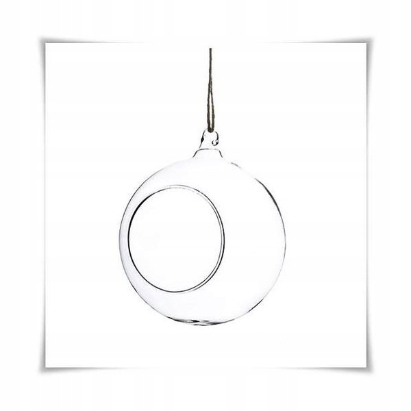 

Kula wisząca szklana wazon szkło świecznik 15cm