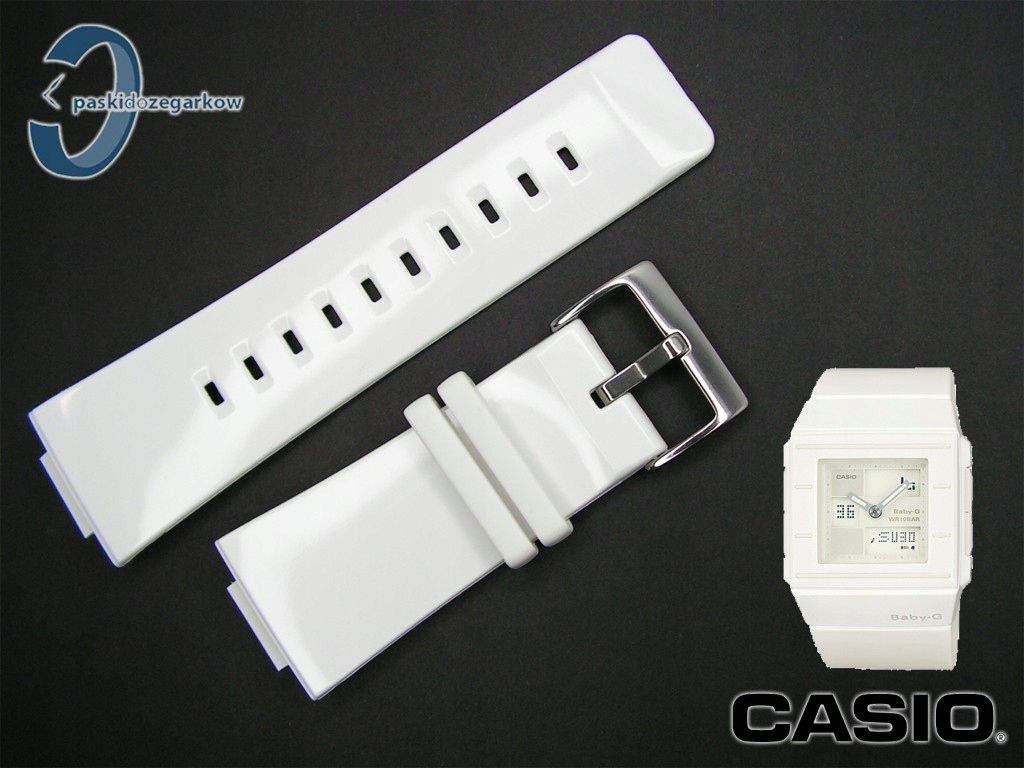 Pásek pro Casio BGA-200 BGD-100 BGD-101 bílý lesk, originální
