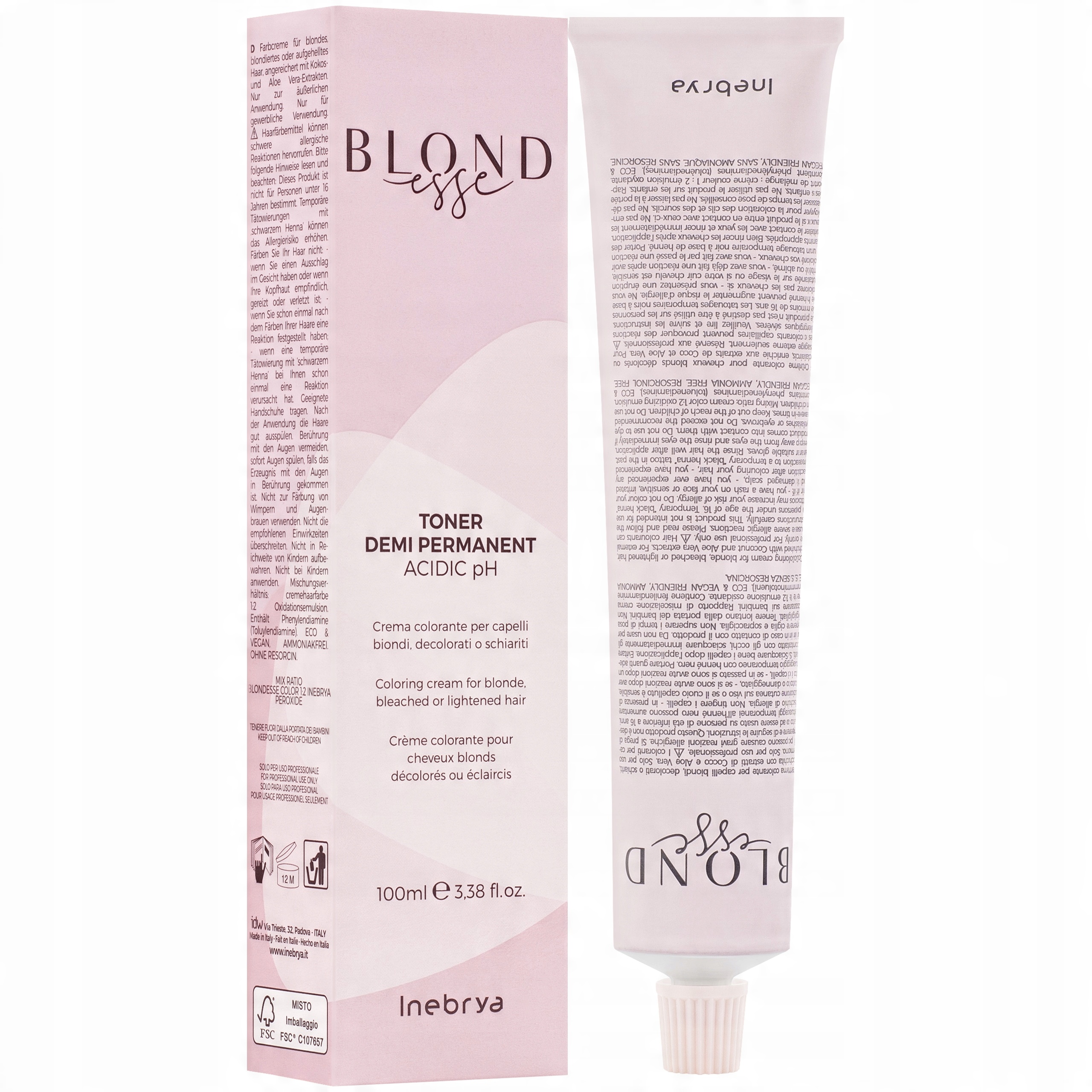 

Inebrya tonery do włosów blond Blondesse paleta