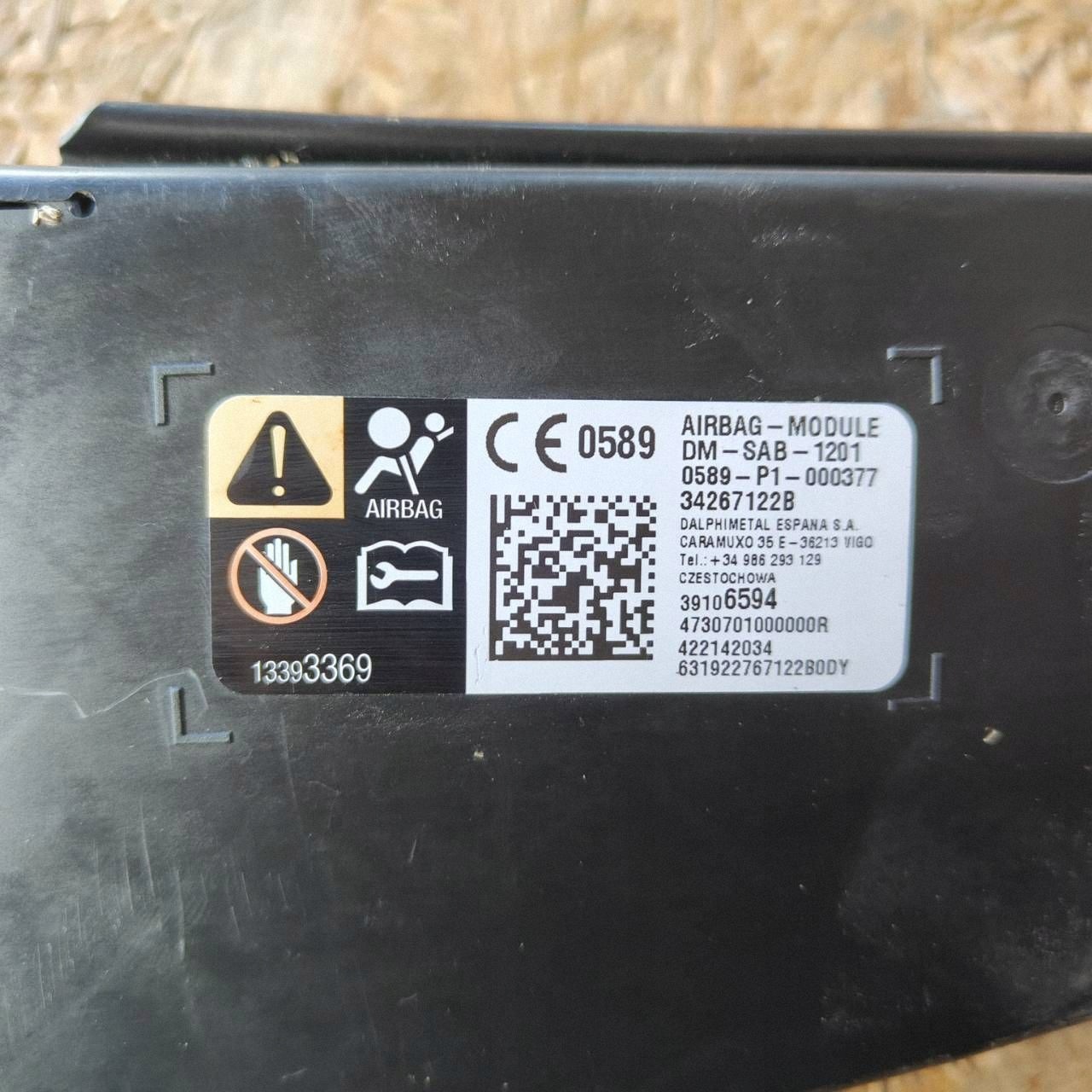 Opel Crossland X airbag luft seitlich rechts sitz 34267122B