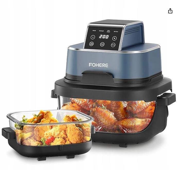 Fohere přenosná horkovzdušná fritéza, 4v1 pro pečení