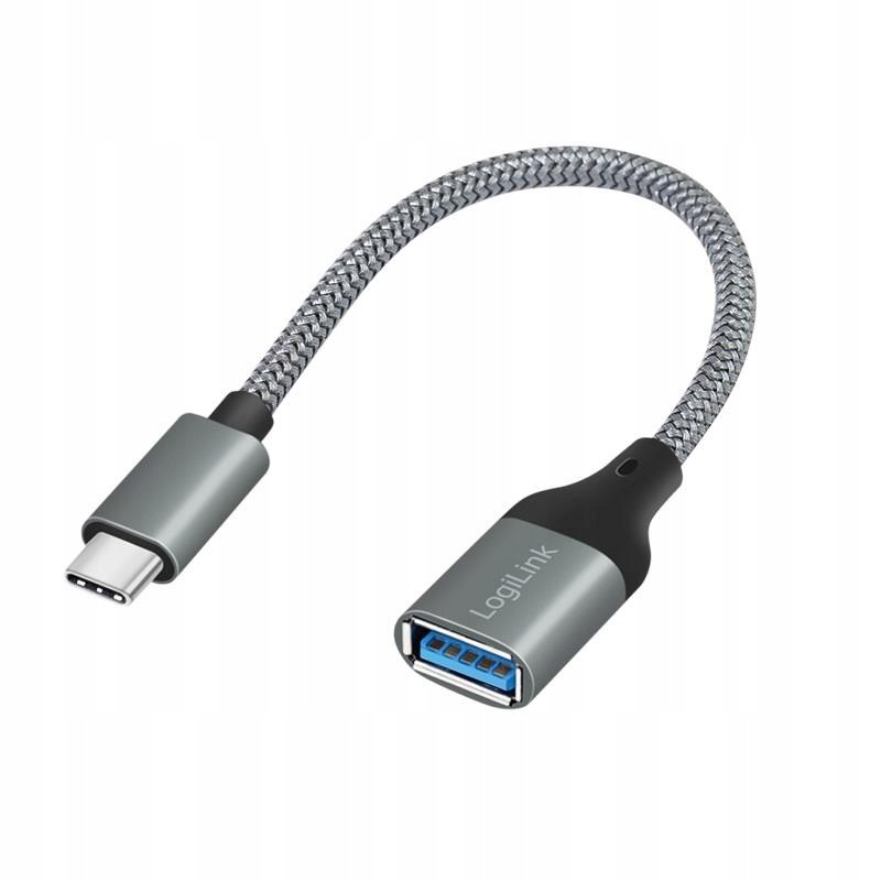 Logilink Adapter Usb 3.2 GEN1 Do Usb-c Męski 0,25M Do Zasilania Laptopów