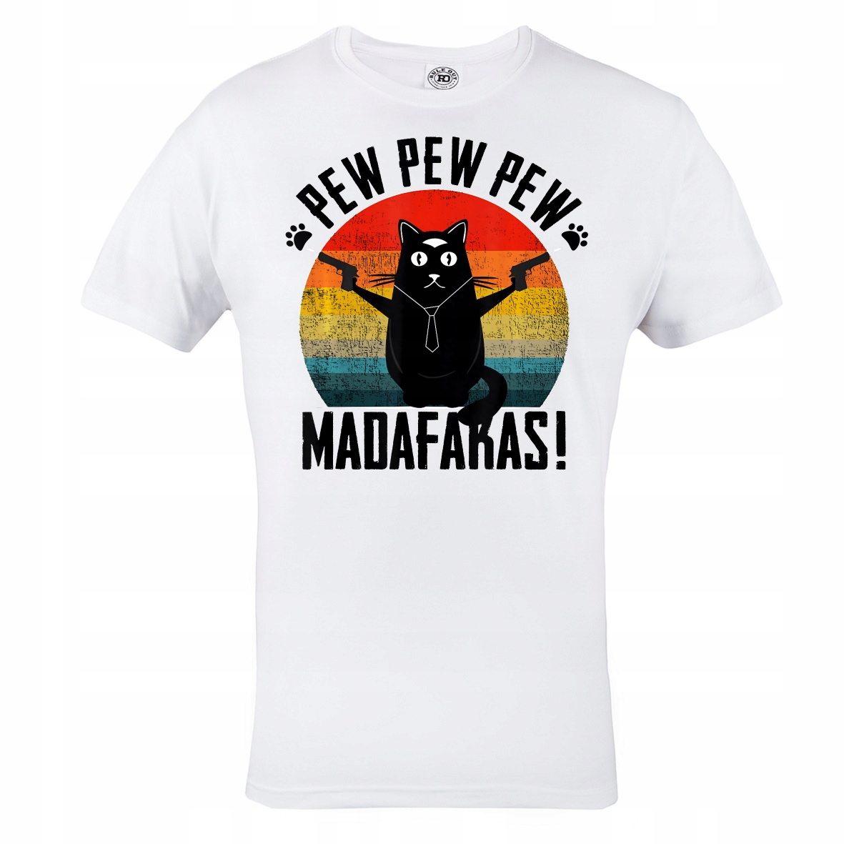 

Męska Koszulka Czarny Kot Pew Pew Madafakas