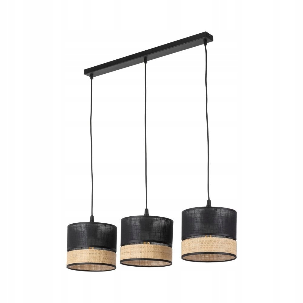 Trojitá čierna závesná lampa boho Paglia New Black 4769 Tk Lighting