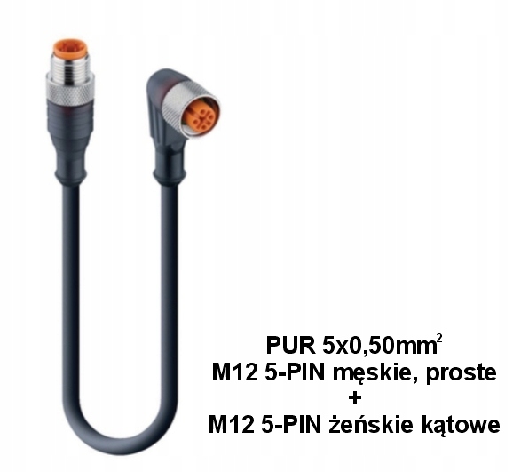 Rst 5-RKWT 5-228/5 m przewód 5 żyłowy M12 5pin żeński M12 5pin męski