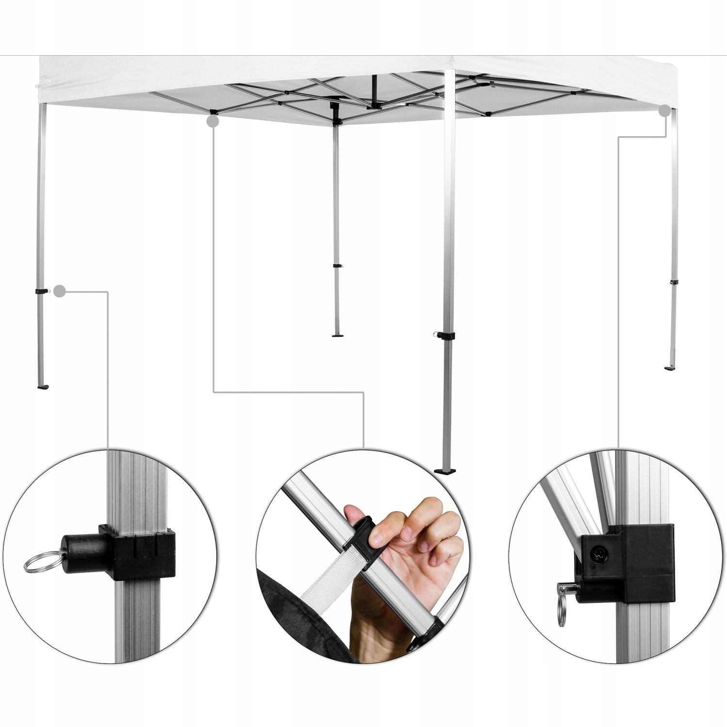 EKSPRESOWY PAWILON NAMIOT OGRODOWY 3x3m + 4 ŚCIANY Długość 3 m