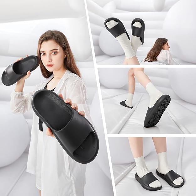 POSEE LEKKIE KLAPKI DAMSKIE PIANKOWE CZARNE 42-43 26,5 CM ANTYPOŚLIZGOWE Kod producenta 382725252