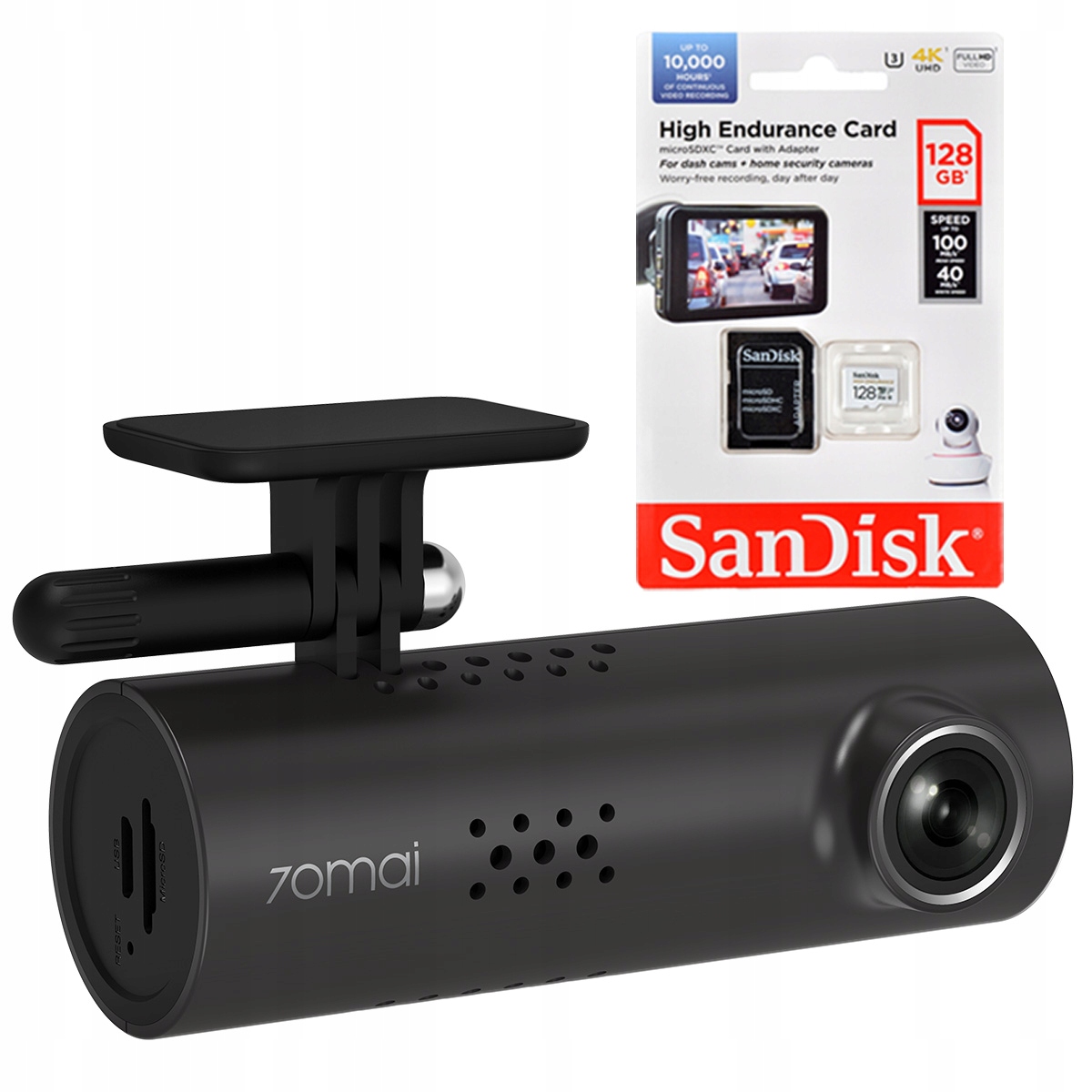 Фото - Відеореєстратор 70mai Kamera samochodowa  Dash Cam 3 Wideorejestrator karta Sandisk 128GB 