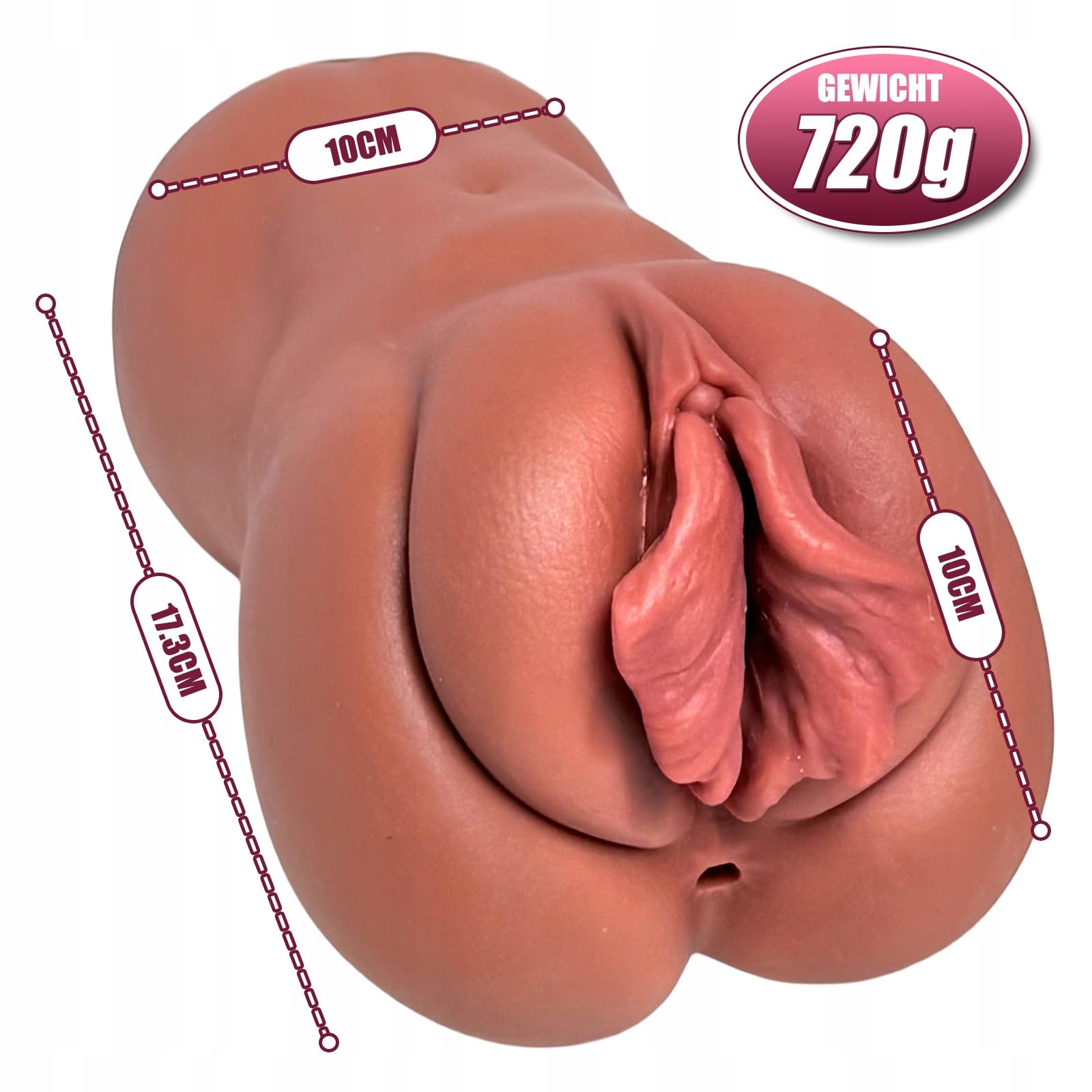 REALISTISCHE 5D Vagina & Analny Masturbator Tekstura Skóry 720g — miniatura 5