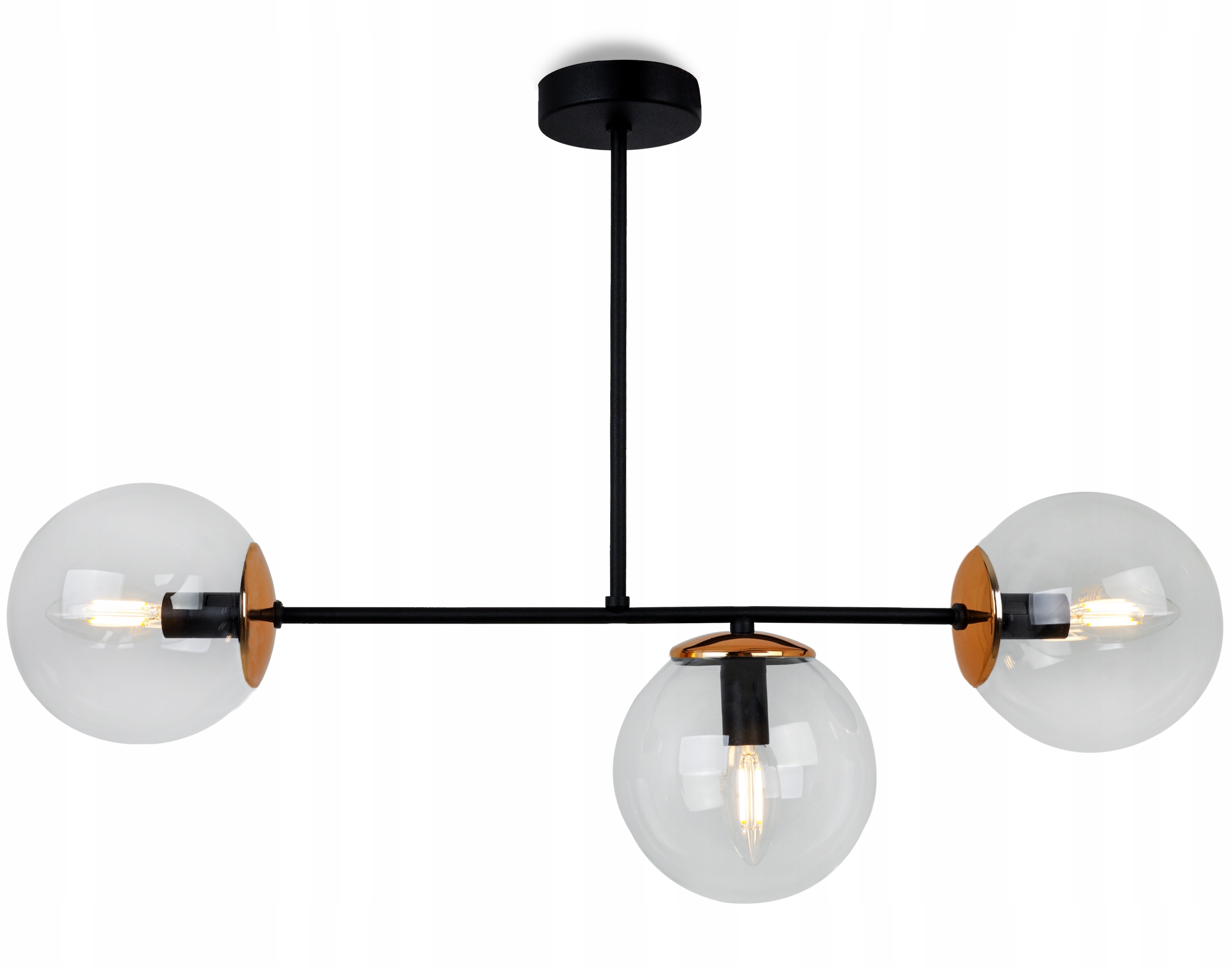 Lampa Sufitowa Potrójna Żyrandol Wisząca Glamour Kule Nad Stół Nad Wyspę