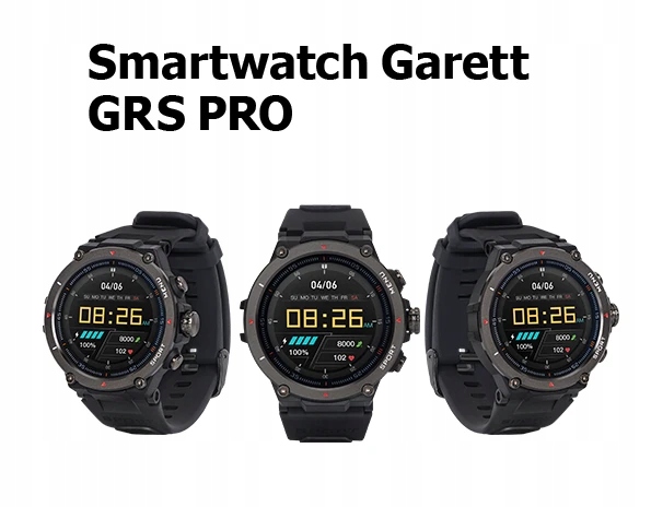 SMARTWATCH GARETT GRS PRO CZARNY Transmisja danych brak