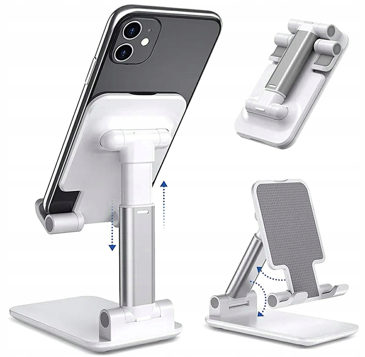 PODSTAWKA REGULOWANA SKŁADANA UCHWYT STOJAK NA TELEFON TABLET Kolor biały