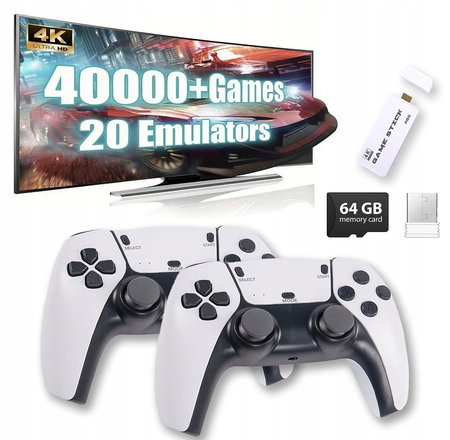 Konsola Retro Hdmi Gra Telewizyjna Hdmi 20000 Gier 2 Pady