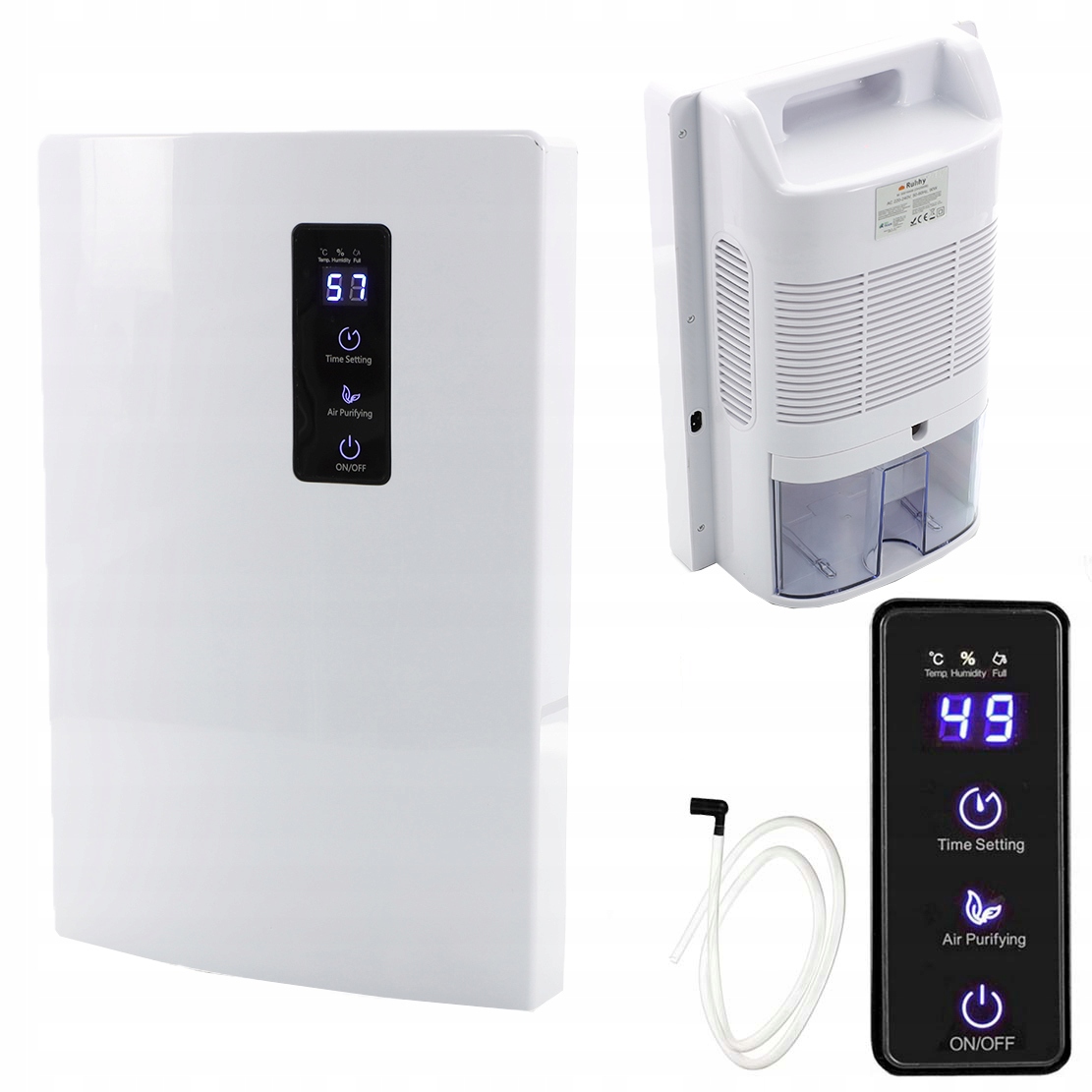 Odvlhčovač Čistička Vzduchu Pohlcovač Vlhkosti Tichý Výkonný 90W 1,8L