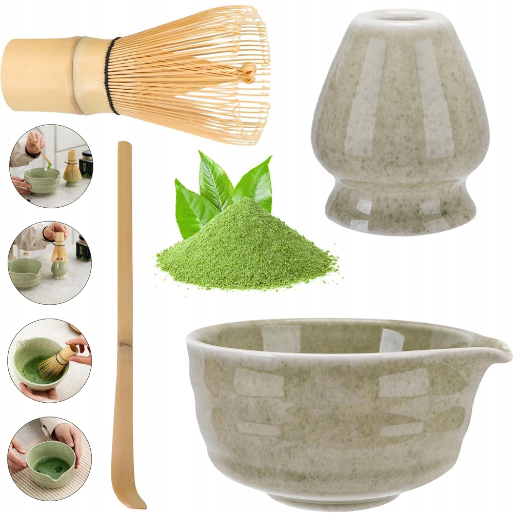 Levně Dárková Sada Na Čaj Matcha Metlička 4 Ks Vánočních Dárků