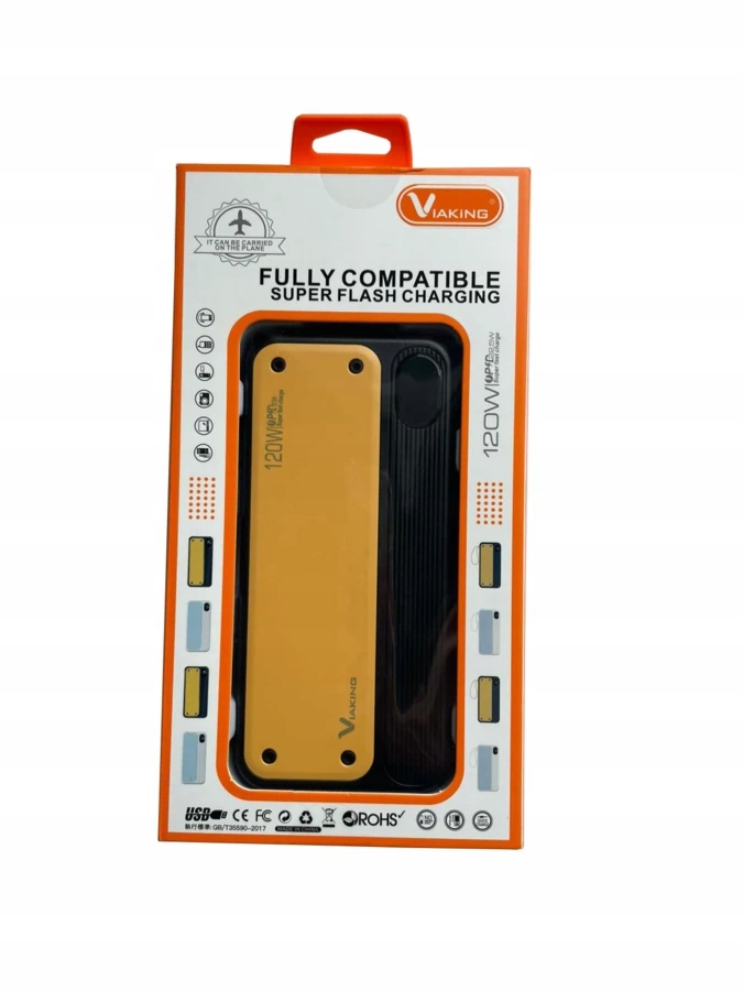 Viaking PowerBank 20000mAh PD116 Usb A Usb Typ C Černo Oranžová
