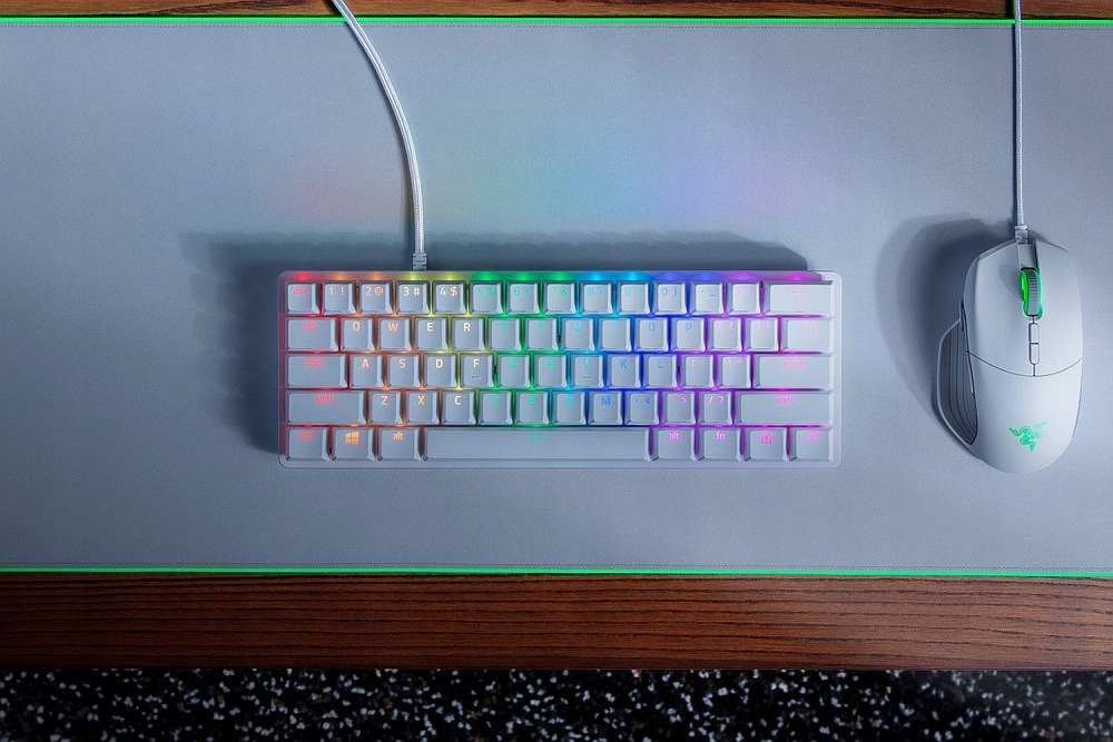 RAZER Klawiatura Gamingowa Przewodowa Huntsman Min Linear Optical Switch Mercury, Biała — 7