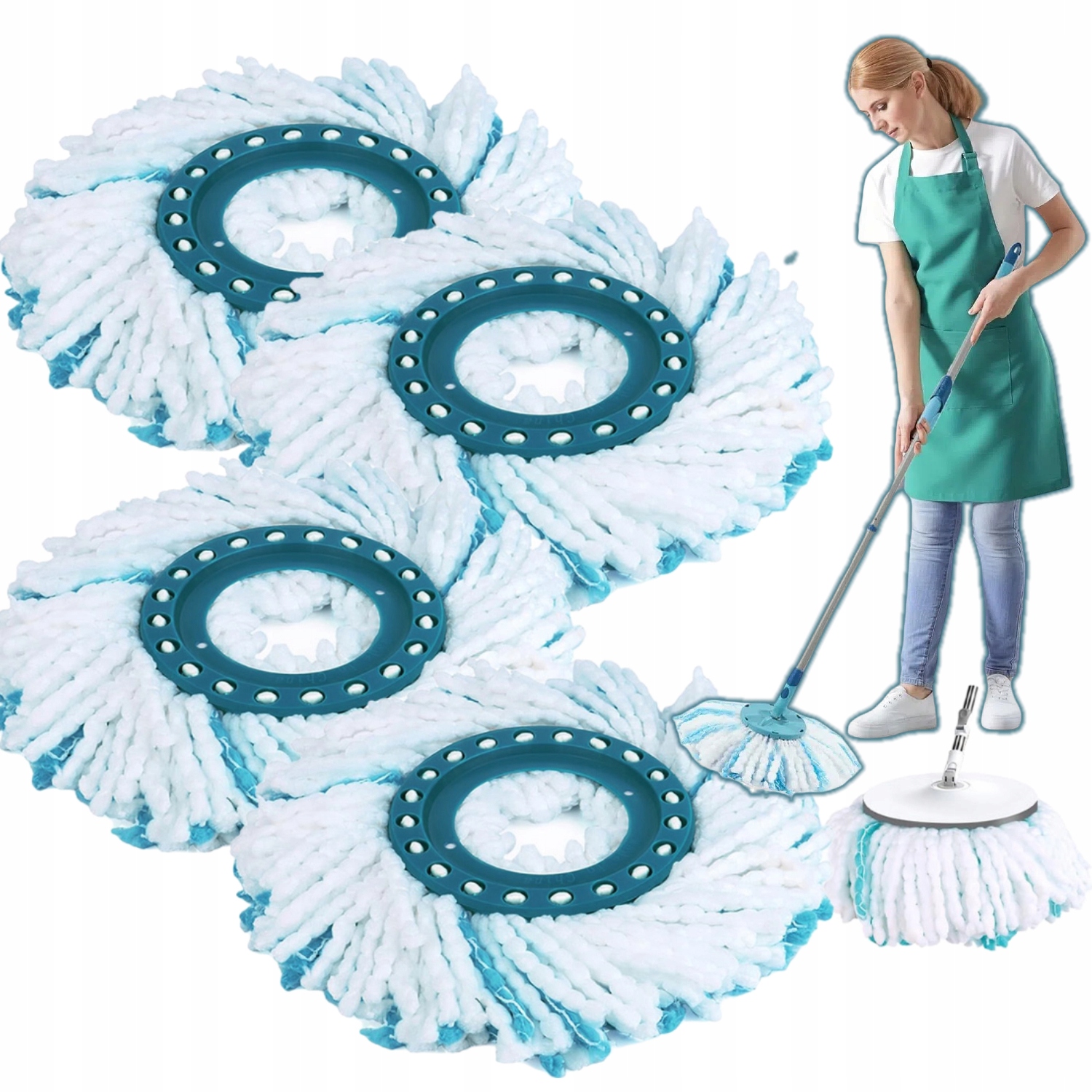 4 Wkład Do Mopa Leifheit Clean Twist Disc Mop Microfibre