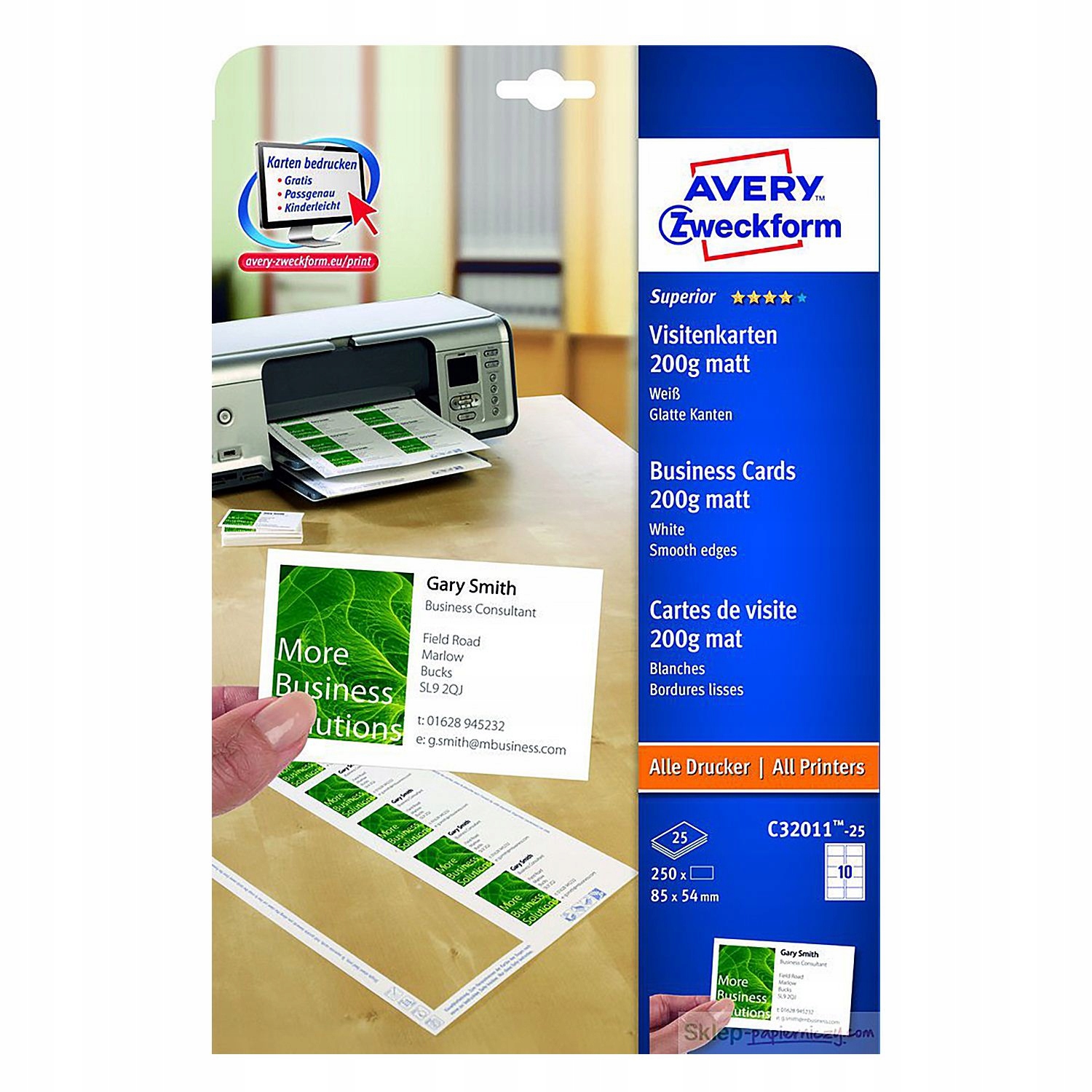 Wizytówki Quick&Clean Avery 85x54 C32011-25