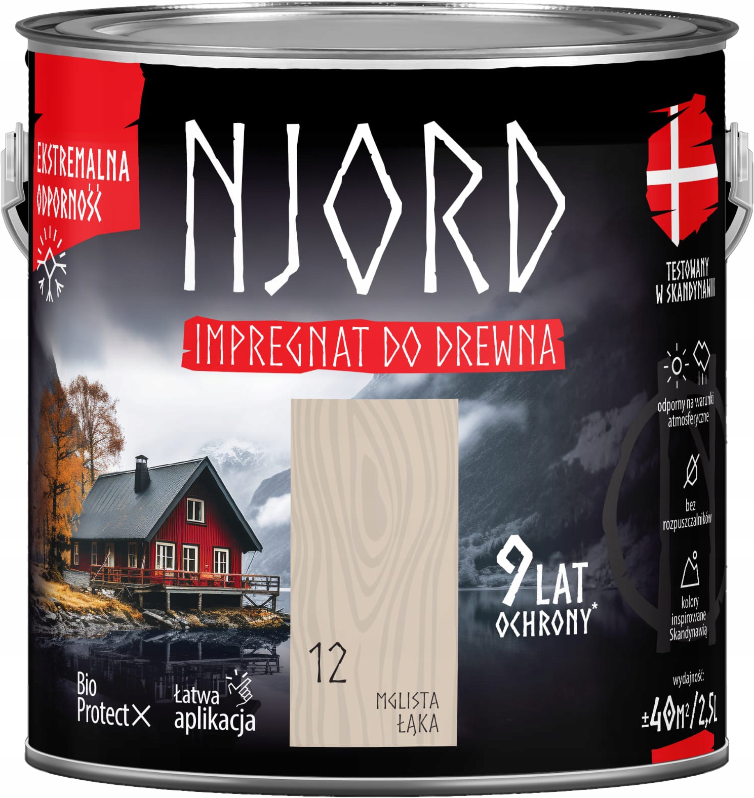 Impregnat do elewacji drewnianych Mglista łąka 2,5 l beżowy