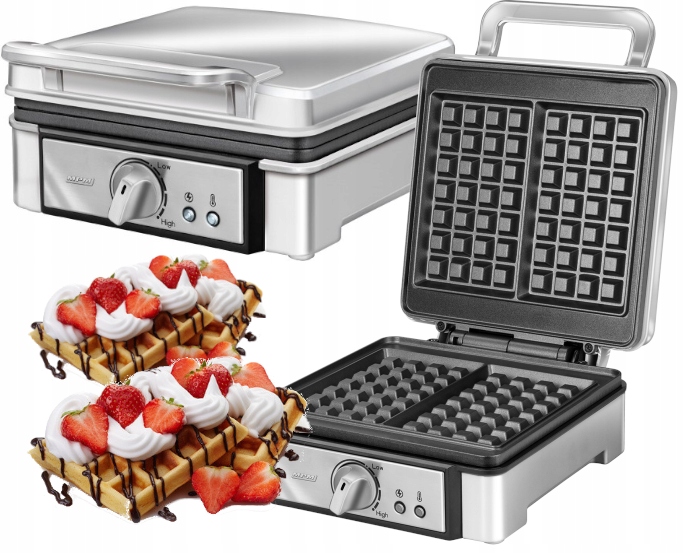 GOFROWNICA ELEKTRYCZNA GRILL OPIEKACZ 1400W MOCNA NIEPRZYWIERAJĄCA WAFLE