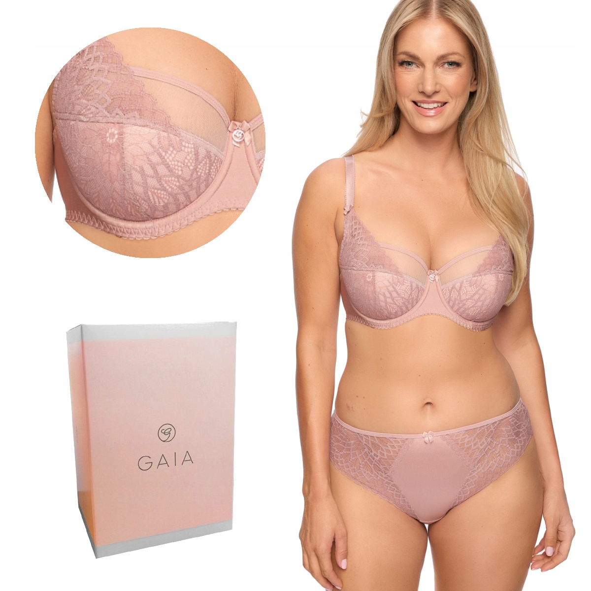 Podprsenka s krajkou Semi-Soft Freja 1289 polovyztužená pudrová 85G