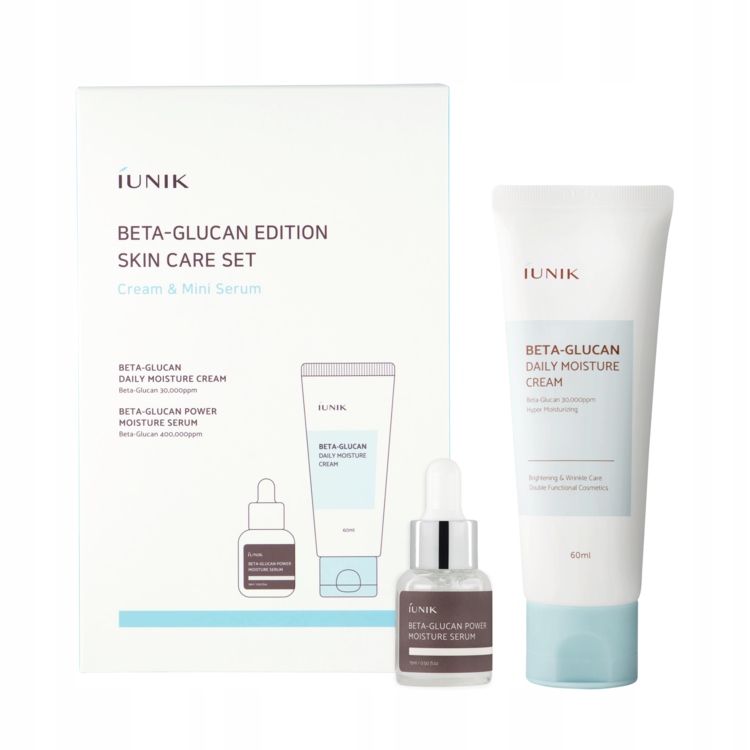 Iunik Set Beta Glucan Edition (Krém 60 Ml, Sérum 15 ml) hydratační sada