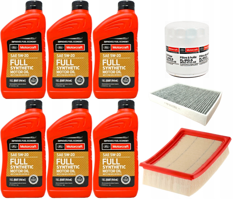 MOTORCRAFT 5W20 5,7 + FILTRY FORD ESCAPE 2,5 13-19