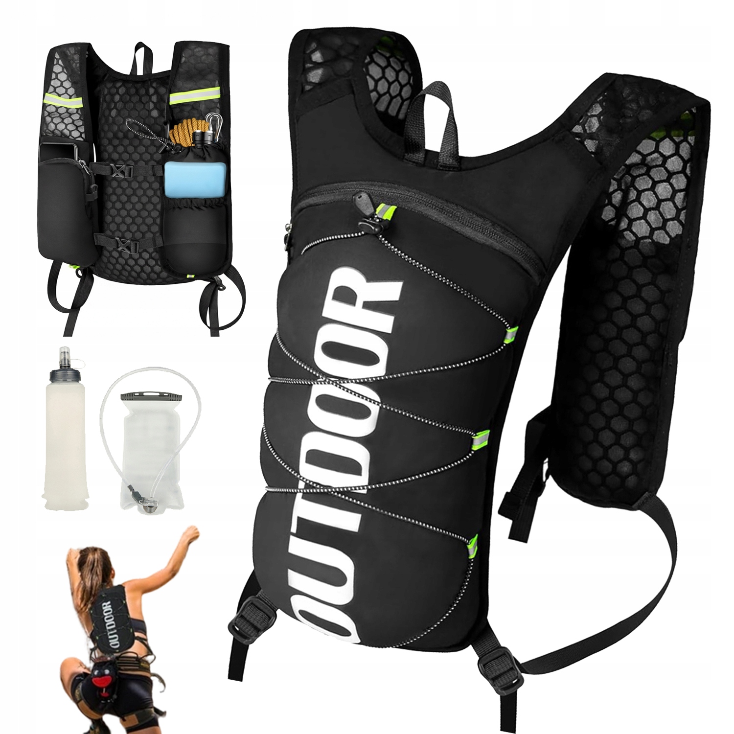 Sportovní Běžecká Vesta S 15L Vakem A 500 ML Lahví Pro Běžce