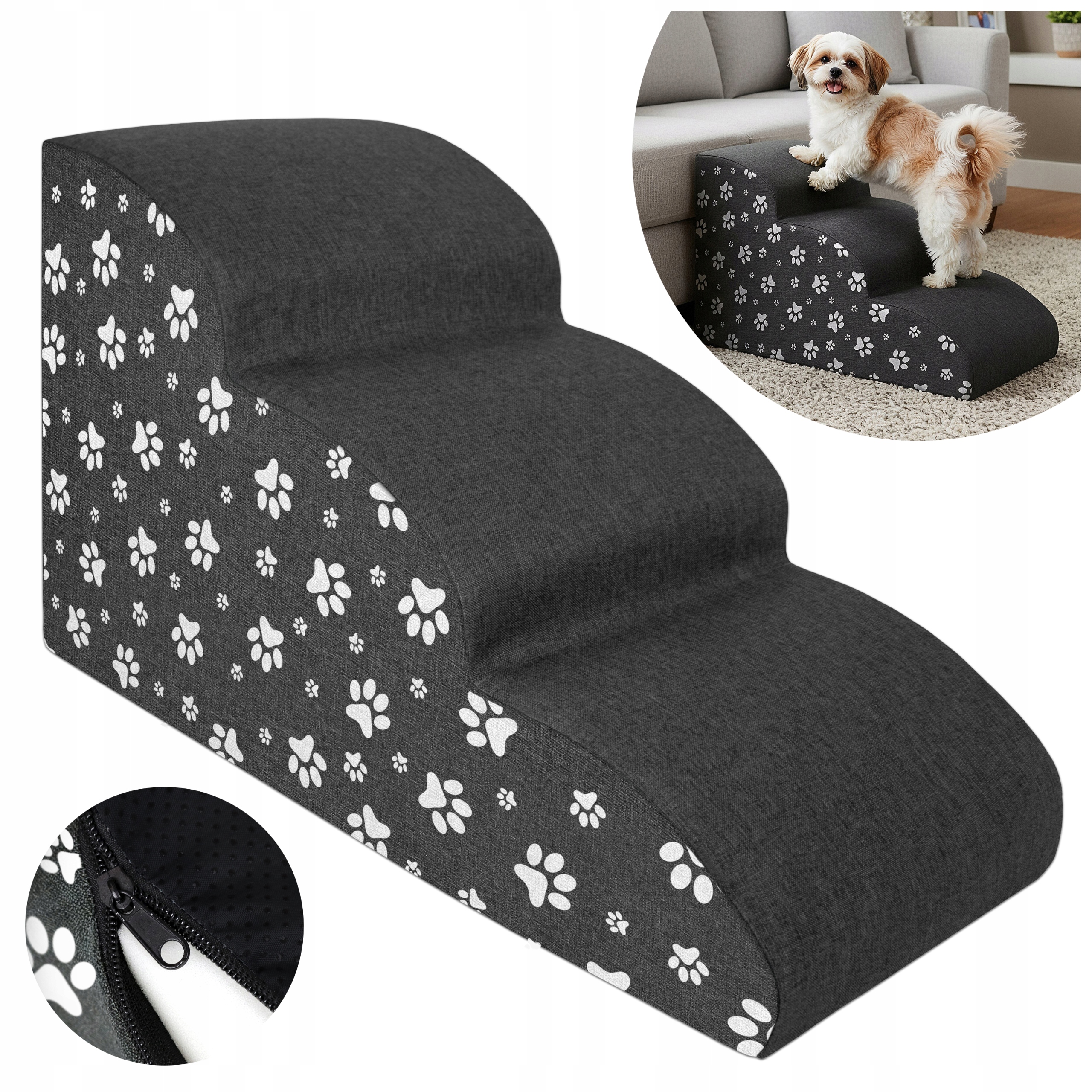 Schůdky Pro Psa Pro Nastupování Plošina 3 Stupně 40 CM Mírná, Stabilní Rampa