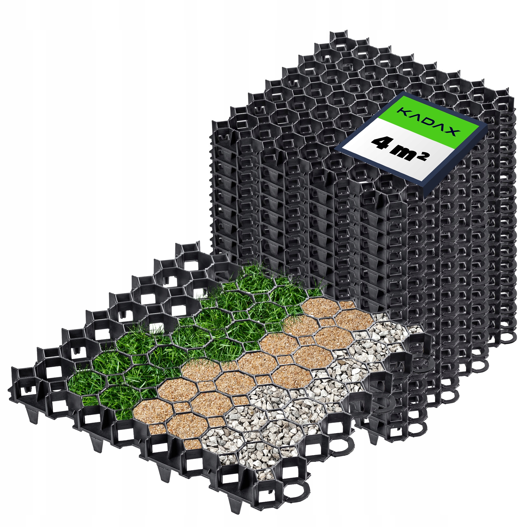 Geokrata Parkovacia Mriežka Travniková 50x50x3,5 16ks Záhradná 530 TON/m2