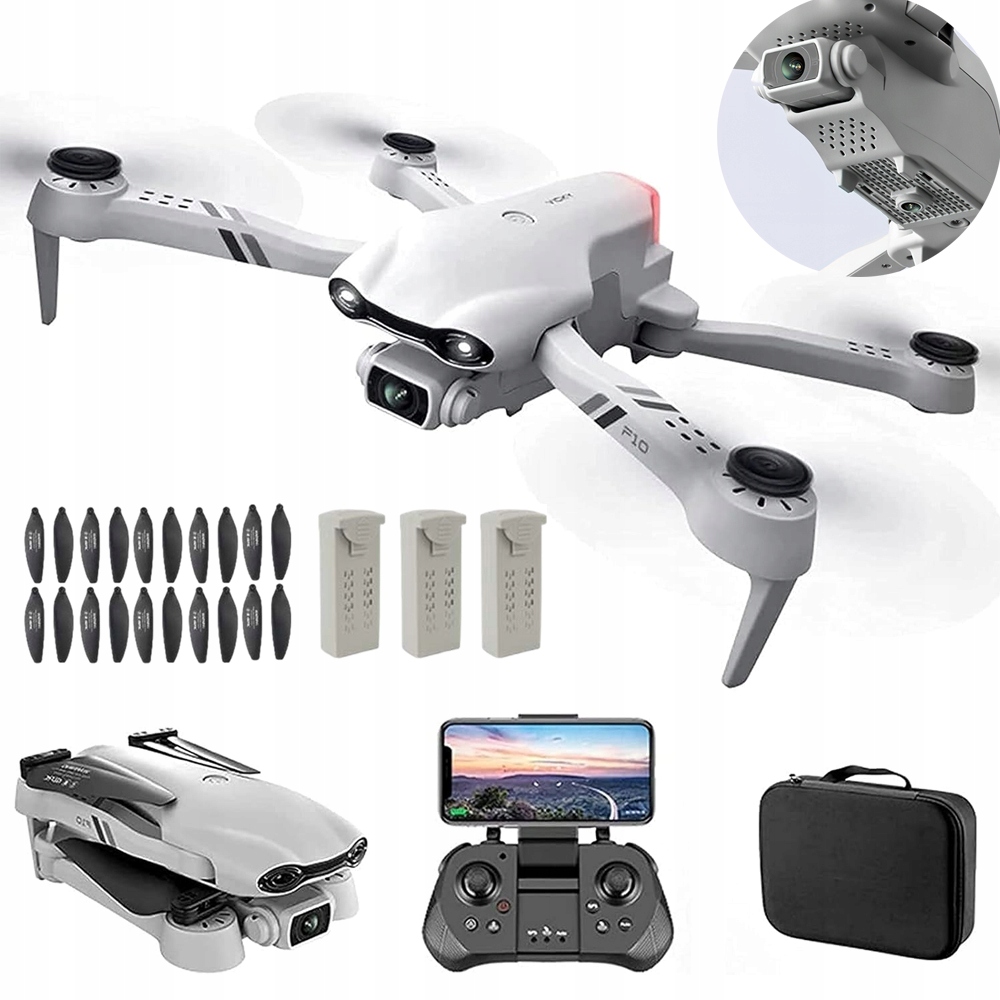 Dron S Kamerou F10 Pilot Hd Headless 2.4 GHz Pouzdro Gyroskop 1600 mAh