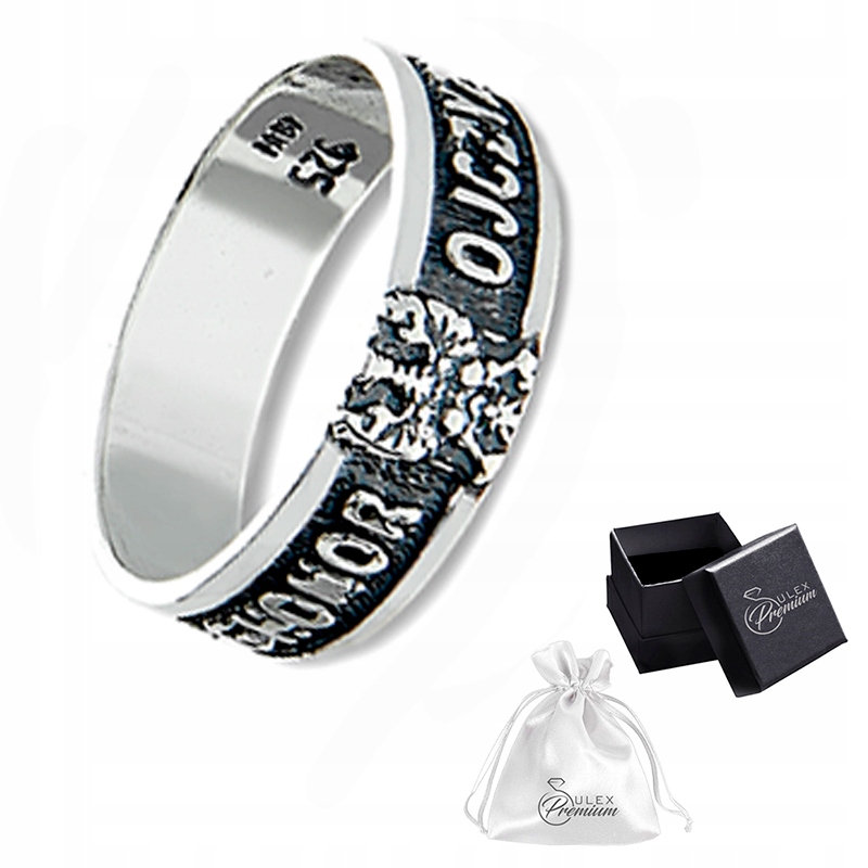 Vlastenecký snubní prsten ryzost 925 , Bůh, čest, vlast vel. 28