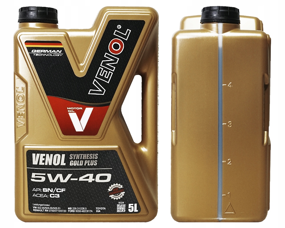 Olej Silnikowy Venol Synthesis Gold Plus Sp/cf C3 5W40 5L