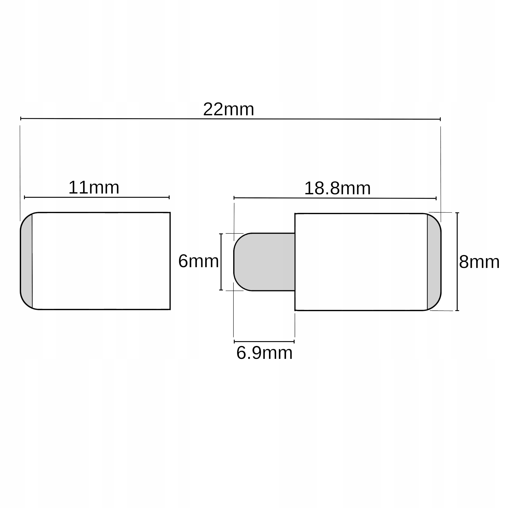 10x KOŁEK USTALAJĄCY DO BLATÓW STOŁU STABILIZATOR Długość (mm) 22