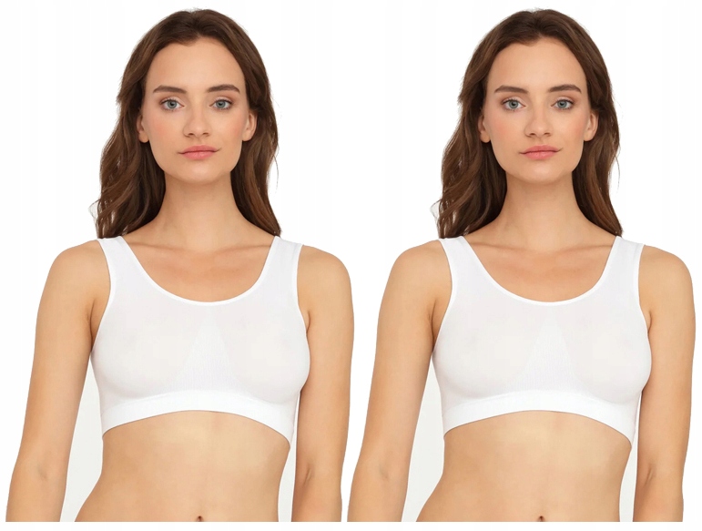 

2 x Gatta Bezszwowy Biustonosz Sport Top Biały XL