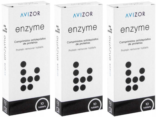 3 x Tabletki Odbiałczające Do Soczewek Avizor Enzyme 10szt