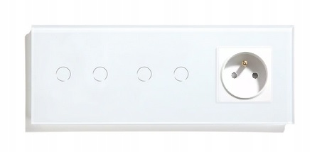 Dotykový Schodiskový Spínač 2+2 So Zásuvkou, Sklo