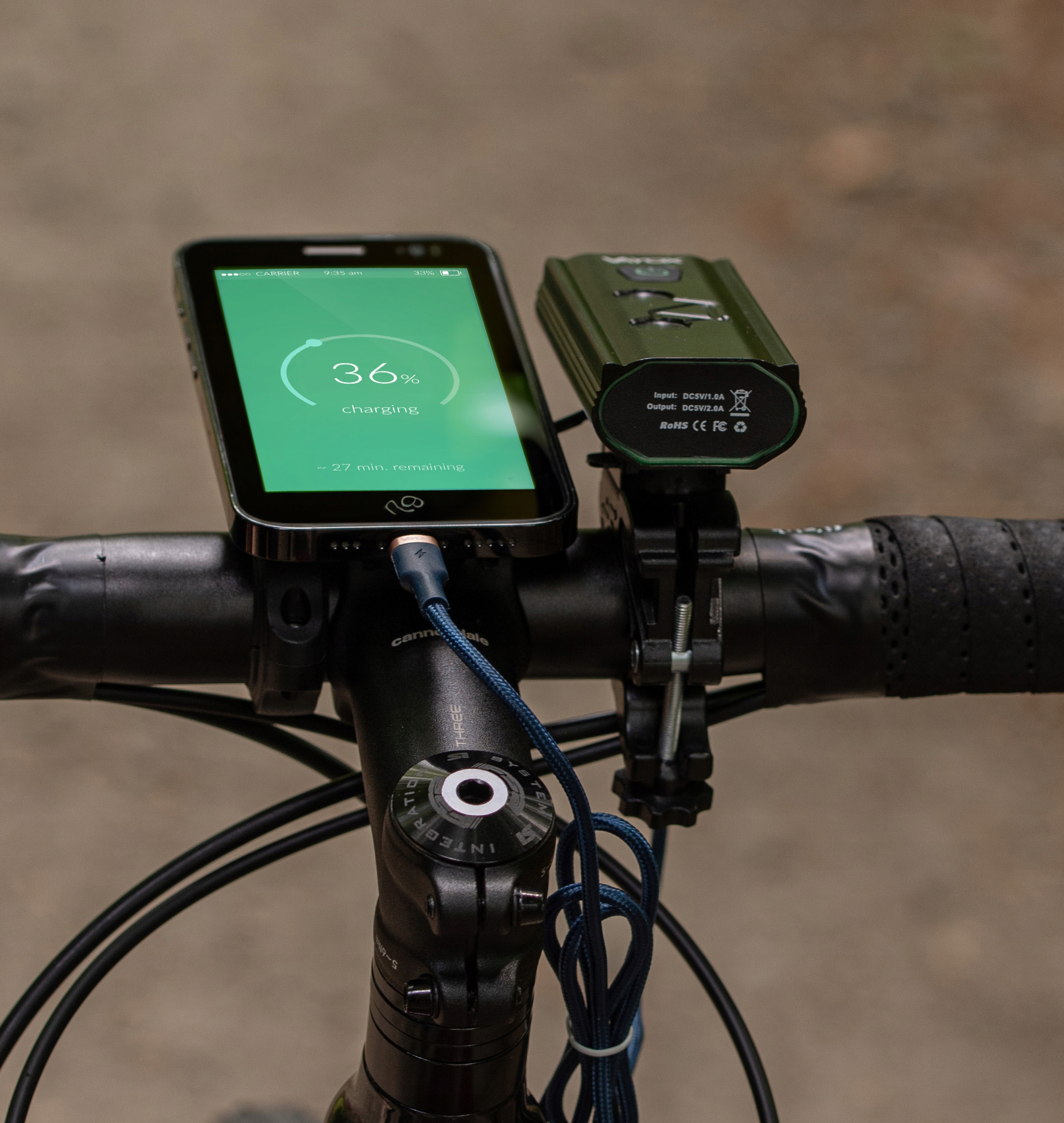 OŚWIETLENIE ROWEROWE LAMPKA PRZEDNIA LAMPA DO ROWERU LED USB-C 980lm VAYOX Zasilanie akumulator