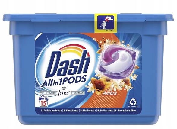 

Dash ALLin1 Lenor Kapsułki do Prania Ambra 15szt