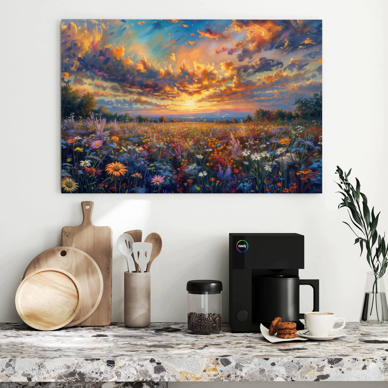 Magnetická tabule Louka dzikich květin Wieczorna 90 × 60 cm