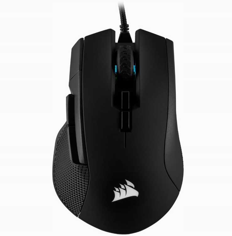 CORSAIR IRONCLAW RGB, FPS/MOBA, Black, Backlit RGB LED, 18000 DPI, Optical — 9