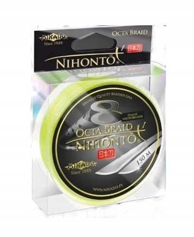 PLECIONKA NIHONTO OCTA BRAID (FLUO YELLOW) 0.28mm\27.4kg\150m - op. 1szp. + Gratis